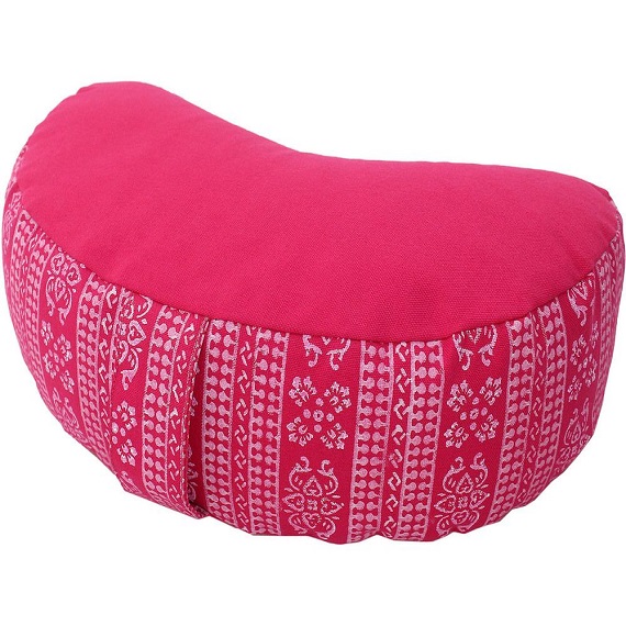Half-moon block print cushion