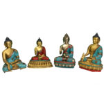 BRASS BUDHA WITH STONE